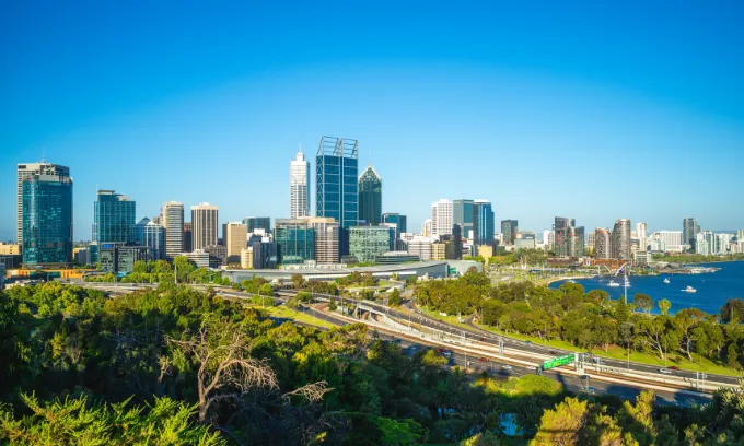 View of Perth city and river