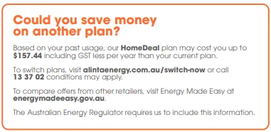 Alinta Energy electricity bill example