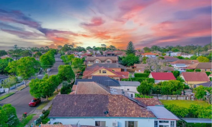 Inner Sydney suburb aerial view