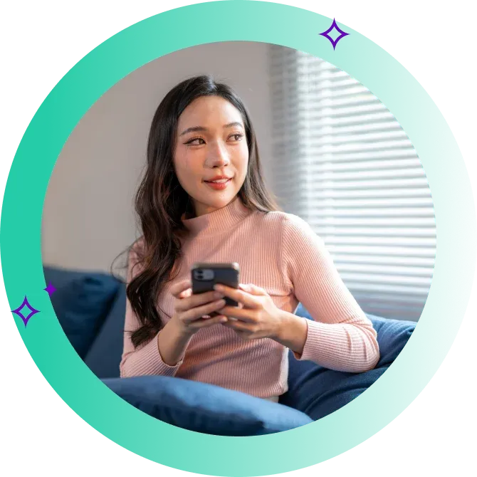 Person compares the best NBN plans on phone