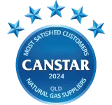 Canstar's 2024 Most Satisfied Customer Award logo for QLD Gas Suppliers