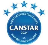 Canstar's 2024 Most Satisfied Customer Award logo for SA Gas Suppliers
