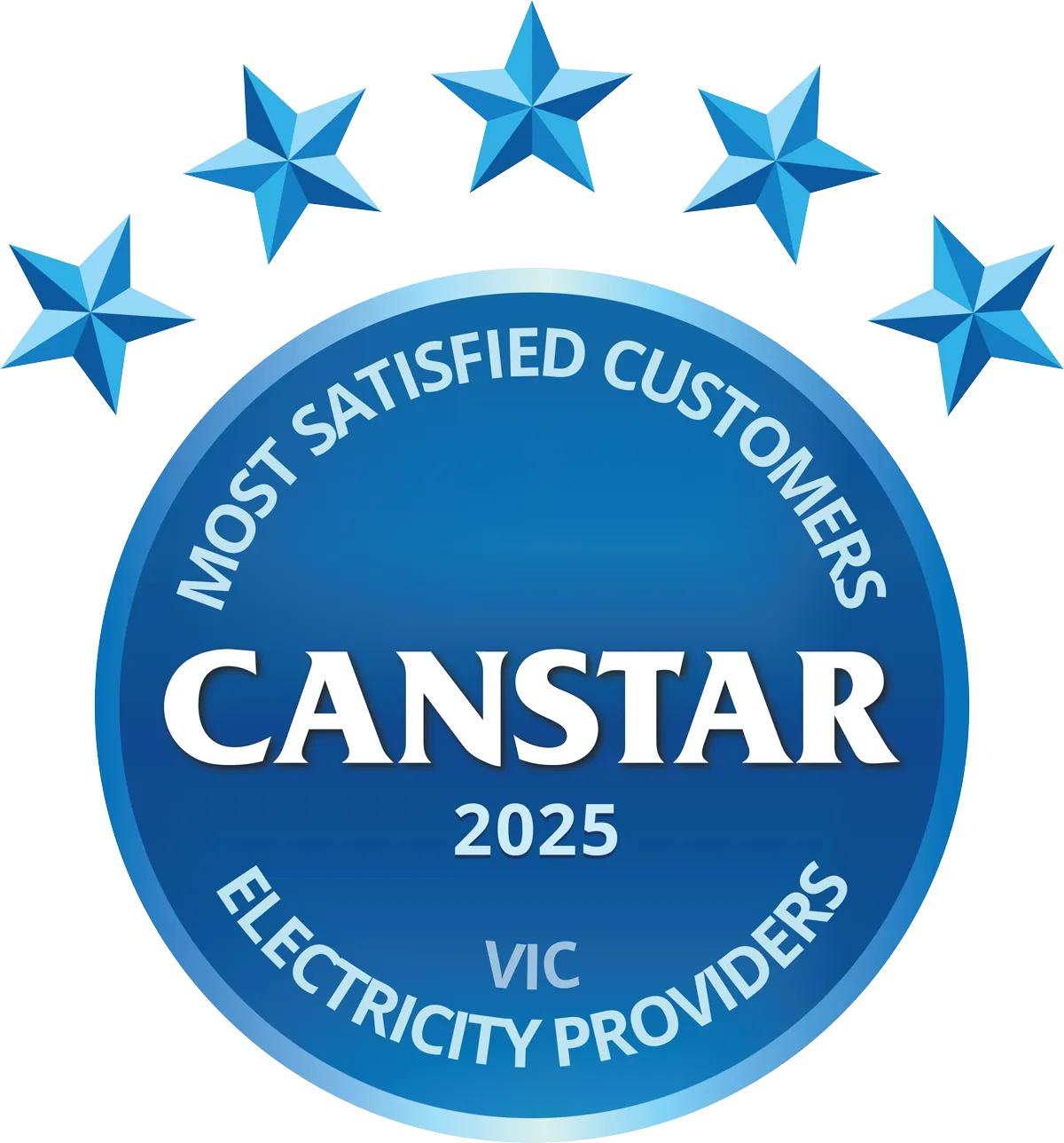 Canstar Blue 2025 - Most satisfied customers - Electricity Providers - VIC