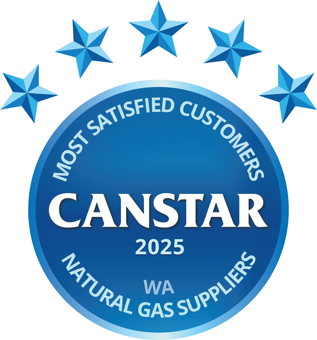 Canstar Blue 2025 - Most satisfied customers - Natural Gas Supplier - WA