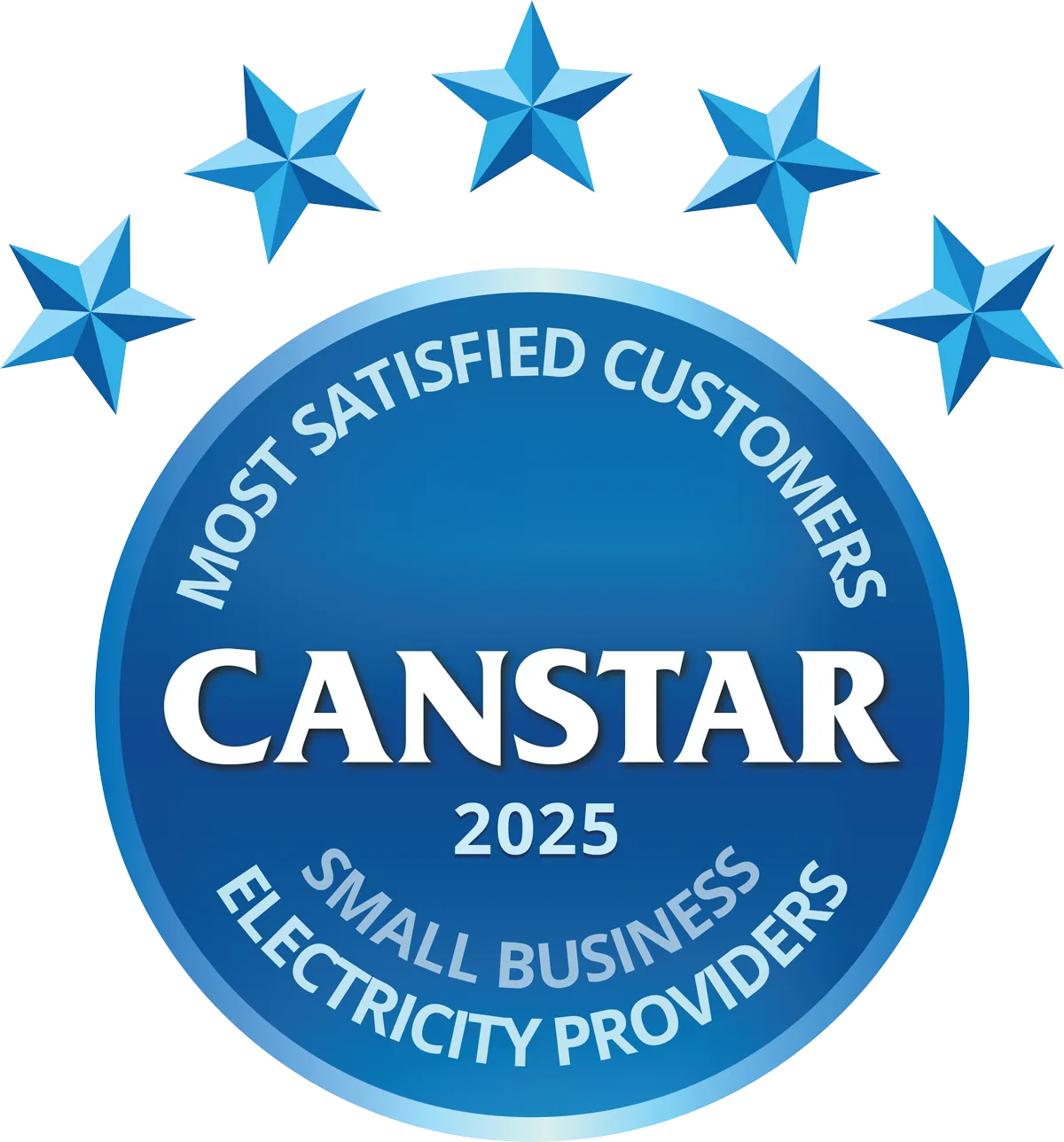 Canstar Blue 2025 - Most satisfied customers - Small Business - Electricity Providers