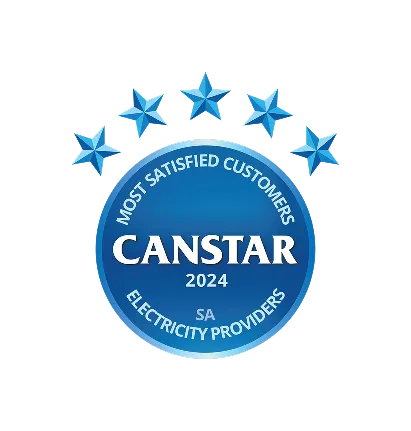 Banner Canstar's 2025 Most Satisfied Customer Award Logo for SA Electricity providers