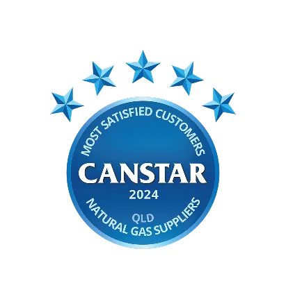 Banner Canstar's 2025 Most Satisfied Customer Award Logo for QLD Gas providers