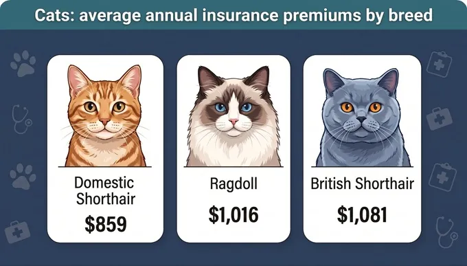 Infographic of cost to insure cat breeds