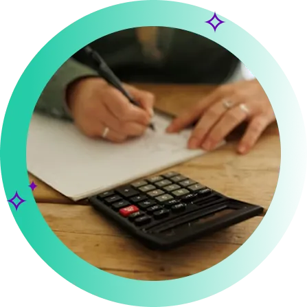 Man noting down comparison notes for a personal loan on a piece of paper