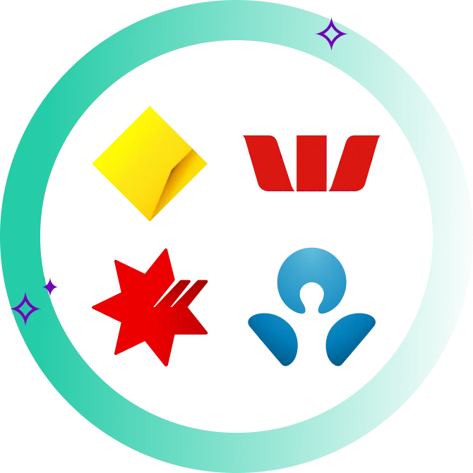 The big four Australian bank logos