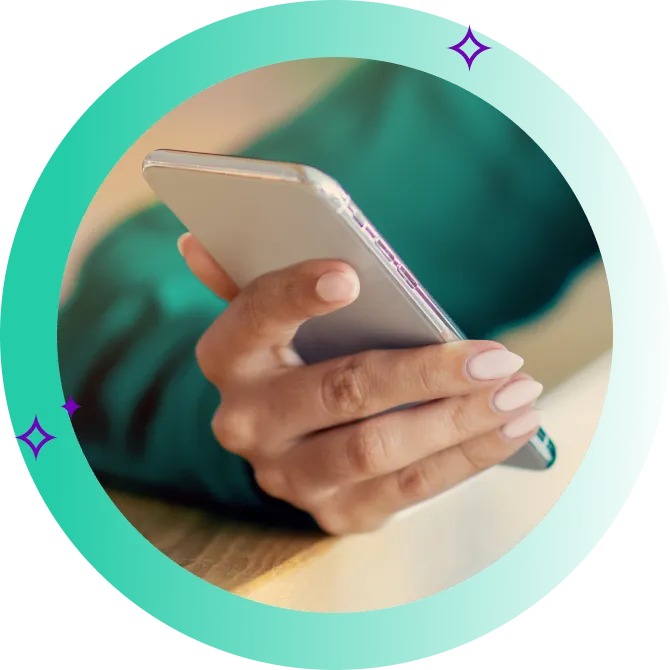Woman comparing personal loans on her phone