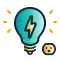 Light bulb with lightening bolt icon