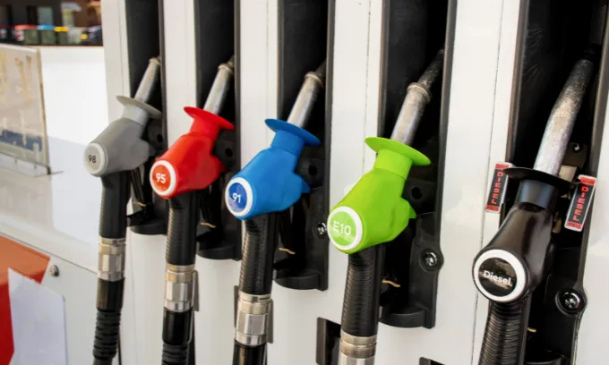 A close up of fuel pumps. 
