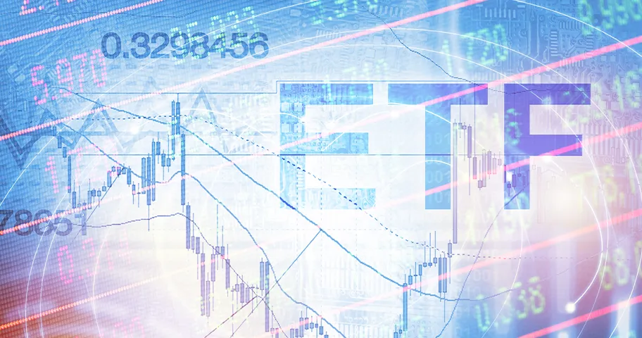 EFT stock price graph digital graphic