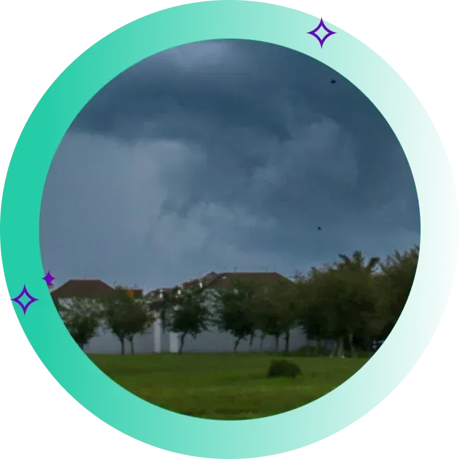 Stormy sky threatening hail