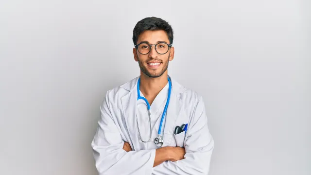 Doctor smiling with a stethoscope
