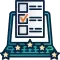 Research checkbox icon over a laptop