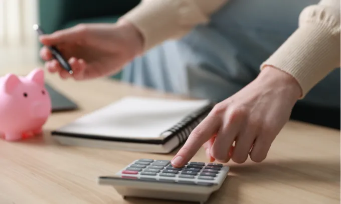 A household working out their bills.