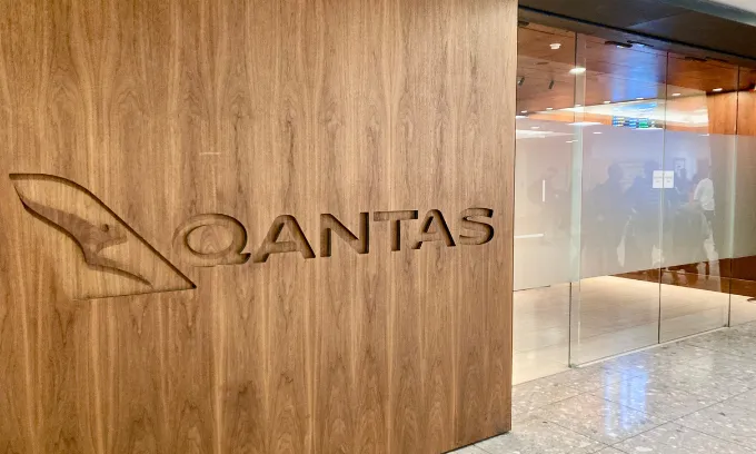 Qantas flight lounge.