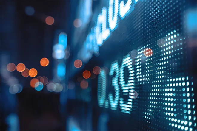Stockmarket digital price board.