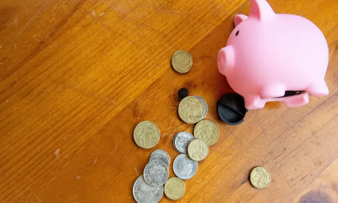 An empty piggy bank.