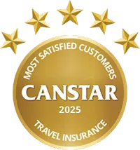 Most Satisfied Customers Travel Insurance Award Logo 2025