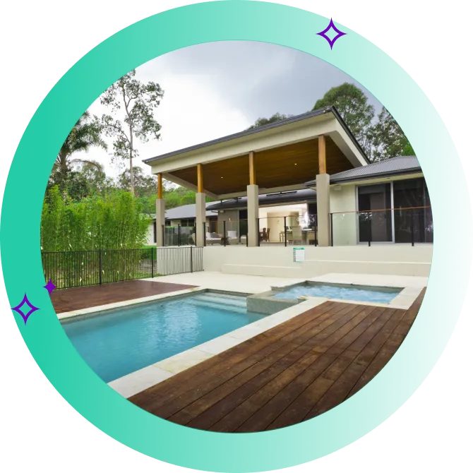 A $1,000,000 home with a pool and deck.