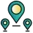 Multiple location pin icon
