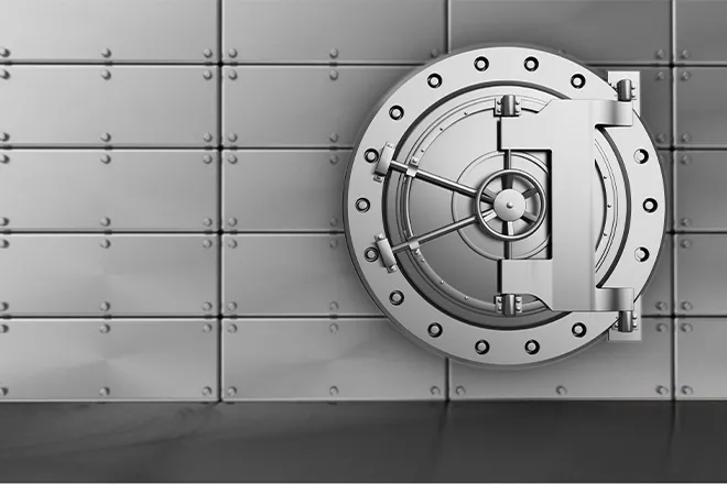 Graphic of a bank vault