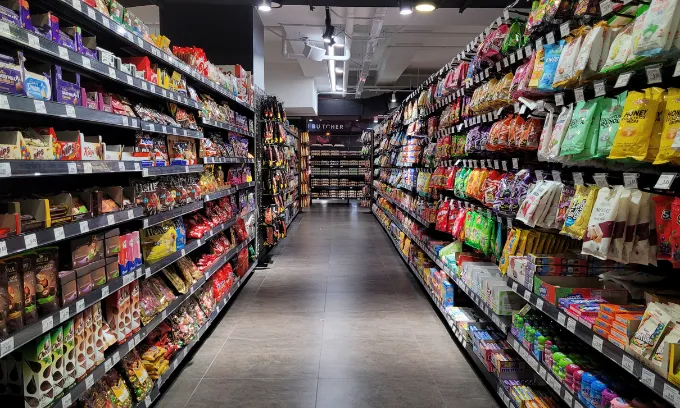 A grocery store aisle.