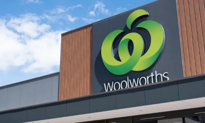 The outside of a Woolworths supermarket. 