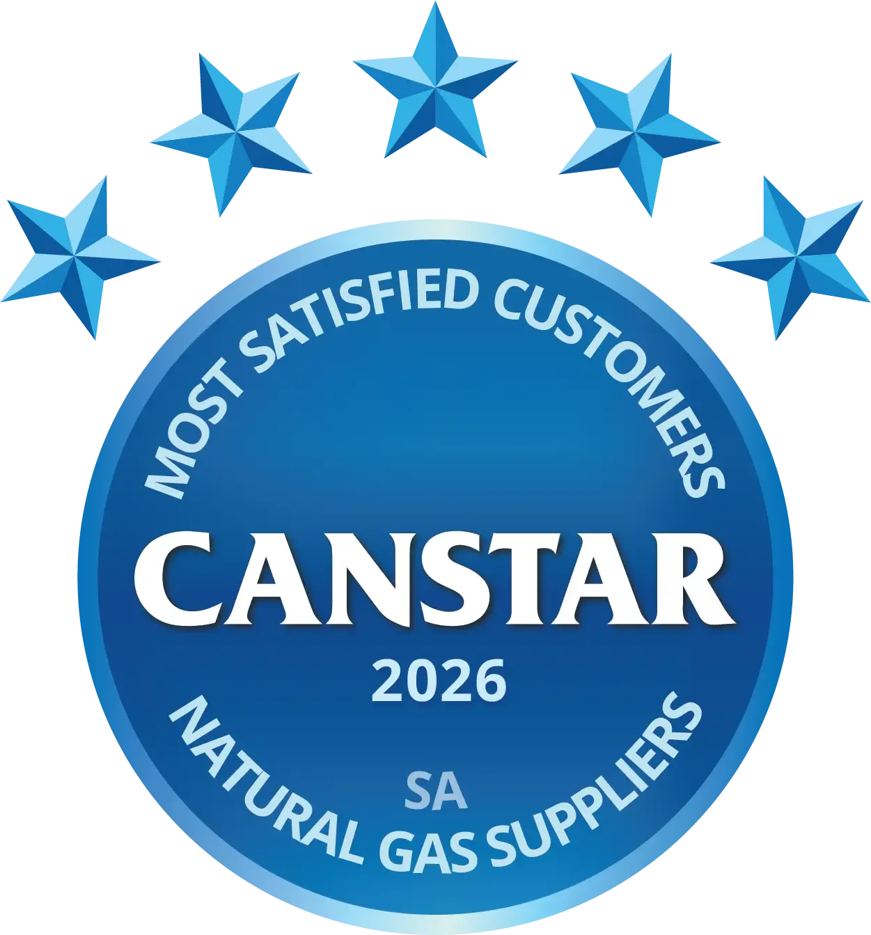 Most Satisfied Customers for SA Gas Supplier award large logo