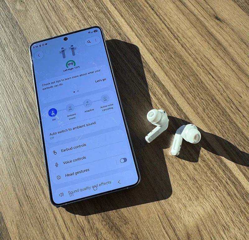 Samsung Galaxy Buds4 Pro controls on Samsung Galaxy S26 Ultra.