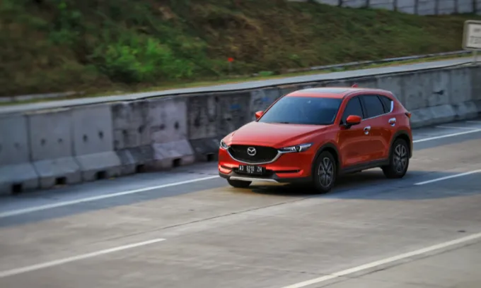 Mazda CX-5 on a main road