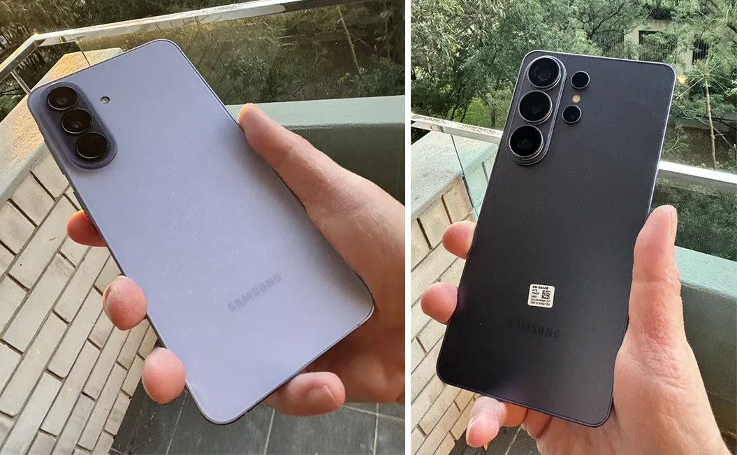 Left: Samsung Galaxy A57 5G. Right: Samsung Galaxy S26 Ultra.