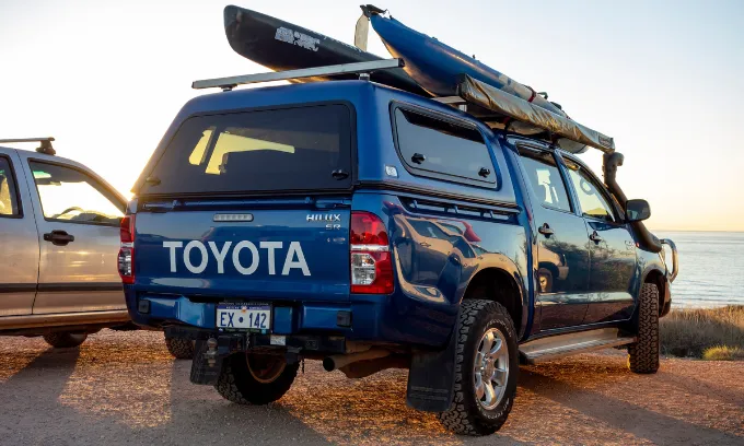 A blue Toyota Hilux in Western Australia